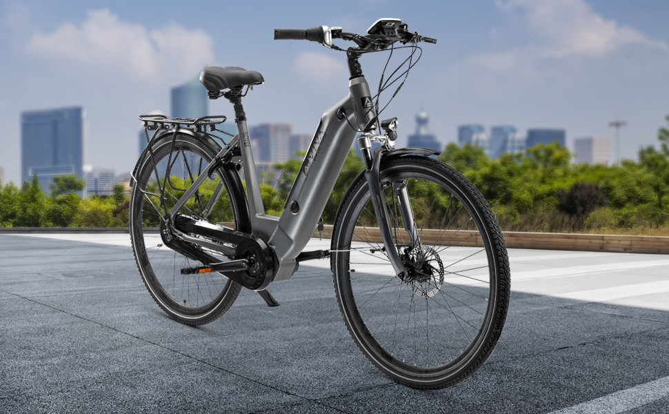 AsVIVA City E-Bike Stadtfalter B14 – Gray/White – View 23