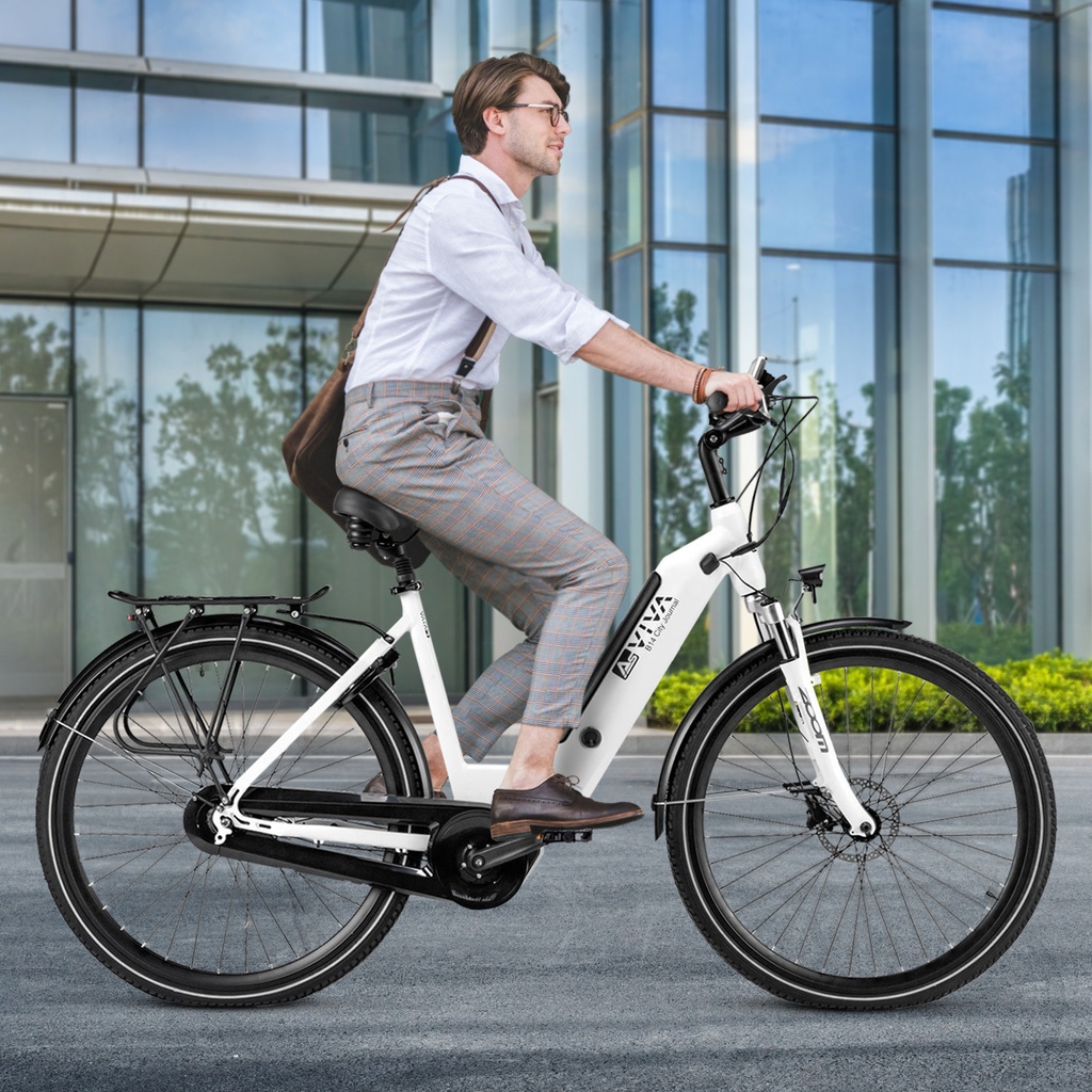 AsVIVA City E-Bike Stadtfalter B14 – Gray/White – View 10