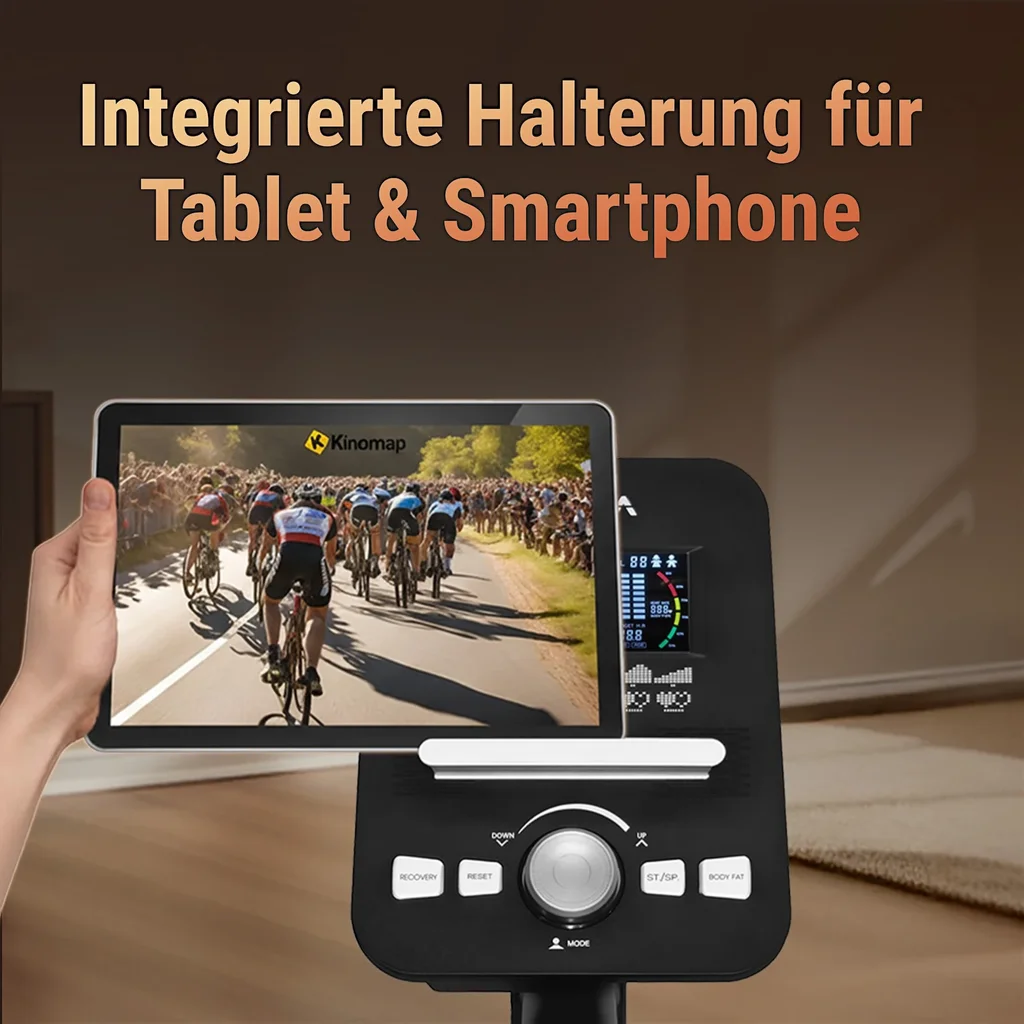 Crosstrainer C28 Runner – Ergometer Tablet Smartphone Hlaterung