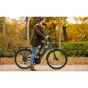 Rider on the AsVIVA B15 City E-Bike 28-inch in Gray