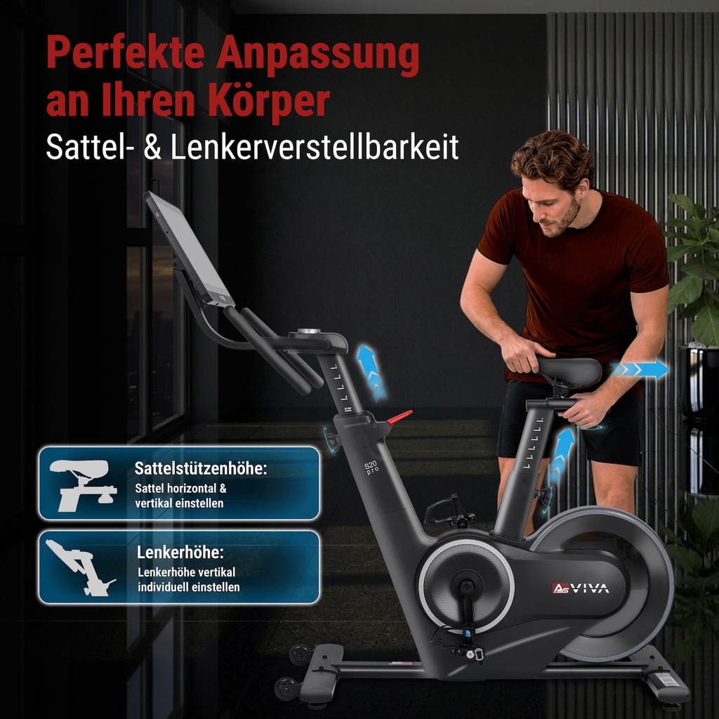 Speedbike Multimedia Studio Pro S20 – Indoor Cycle Körpergröße