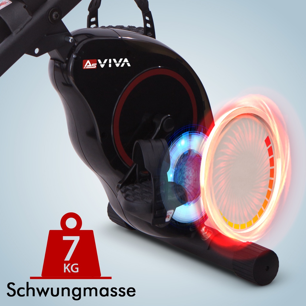 Magnetic flywheel of the AsVIVA exercise bike H14 in black for smooth and even pedaling