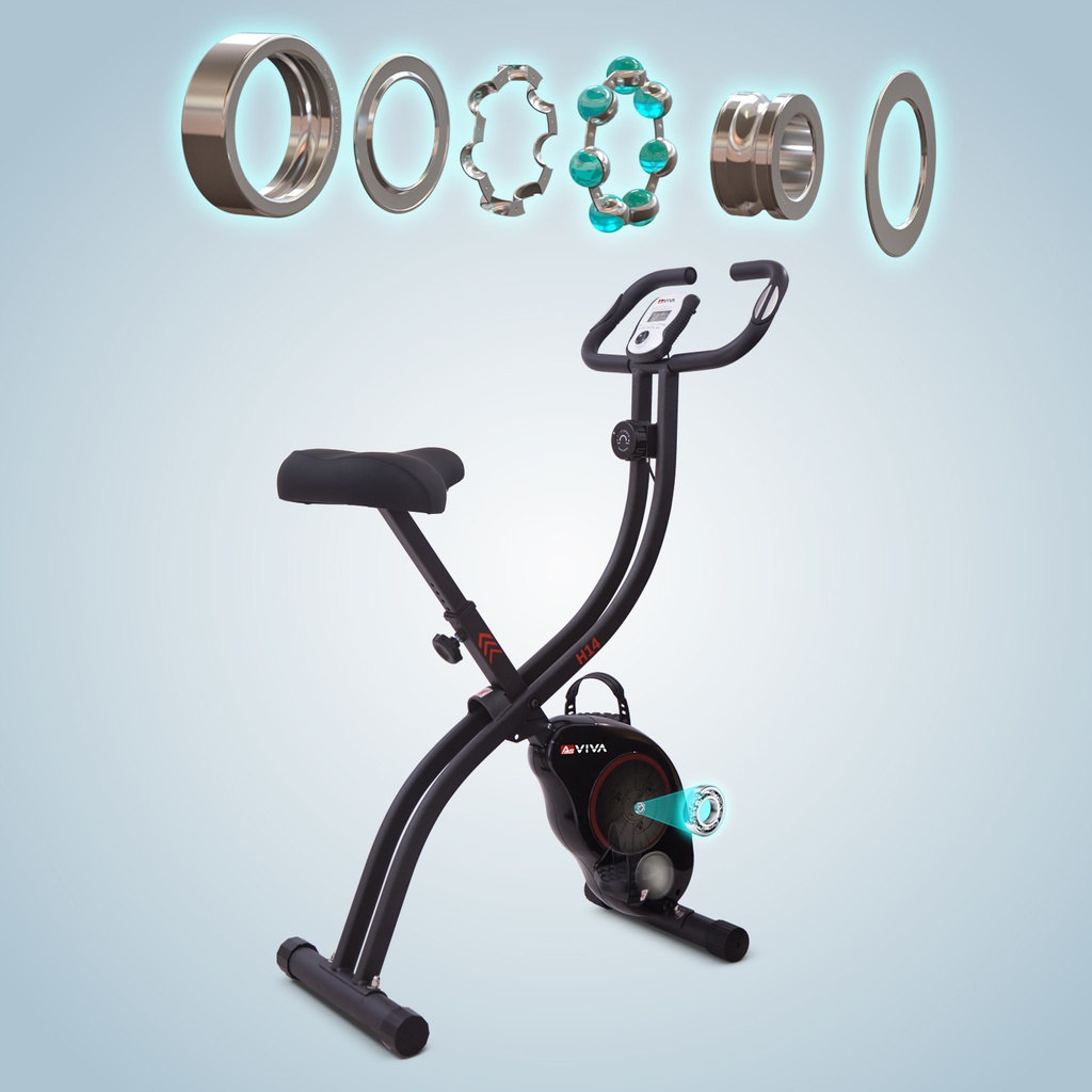 Precision ball bearing of the AsVIVA exercise bike H14 in black for quiet and durable operation