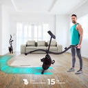 Integrated transport rollers of the AsVIVA exercise bike H14 in black for easy moving around the room