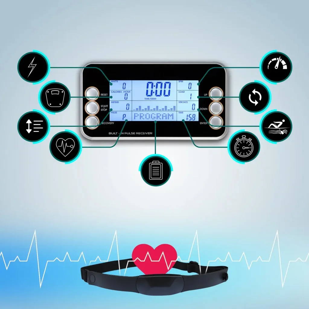 Rudergerät & Ergometer RA10 Pro – LCD Display