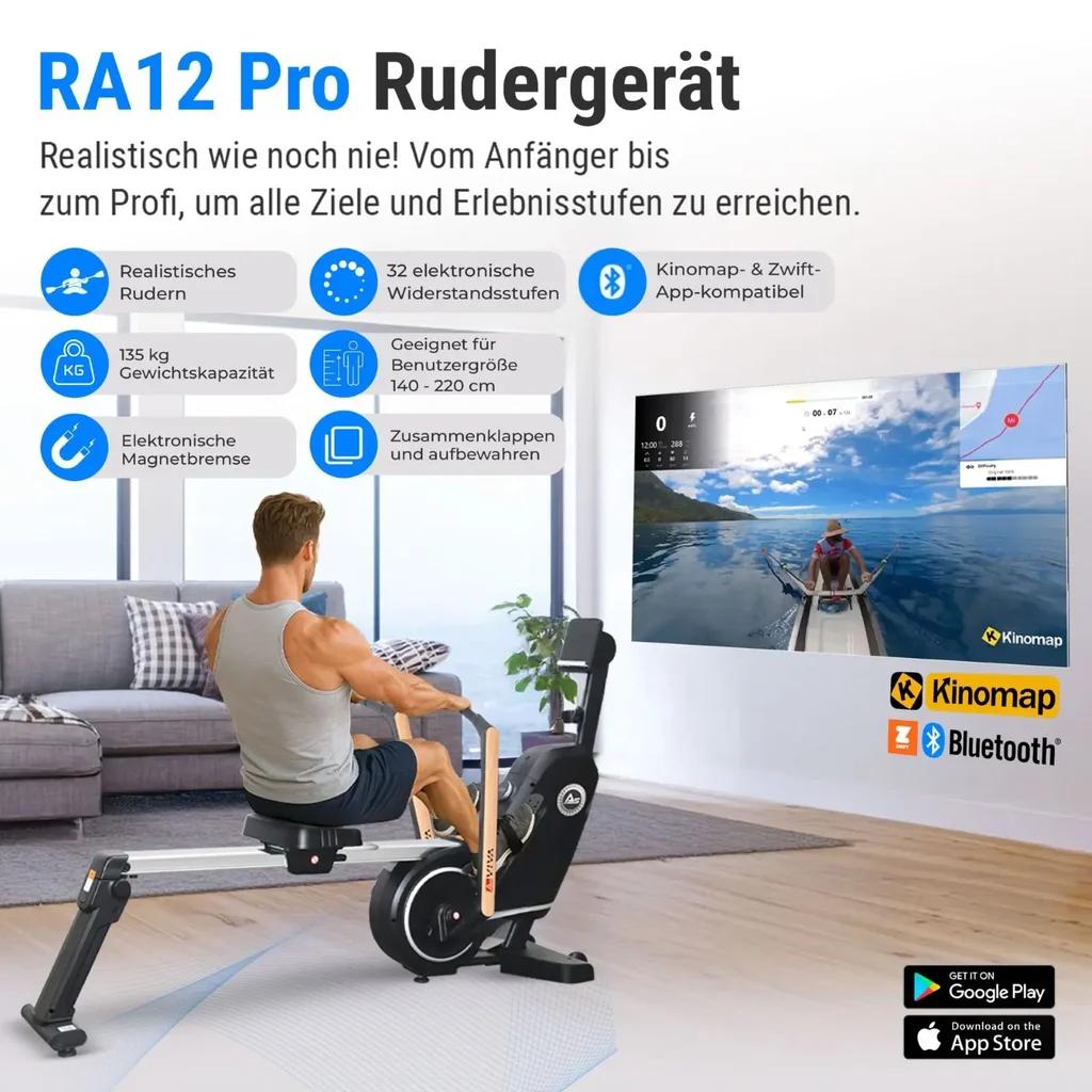 3D-Rudergerät RA12 Rower – Rudergeräte Anfänger Profi