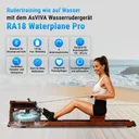 AsVIVA Water Rowing Machine RA18 Pro with WaterPlane water tank in overall view