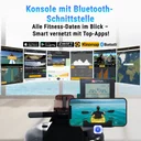 Tablet holder on the AsVIVA RA18 Pro for entertainment and workout apps while rowing
