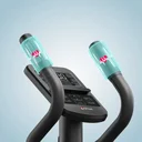 Hand pulse sensors integrated into the handles of the AsVIVA Cross Trainer C29 Step for pulse monitoring