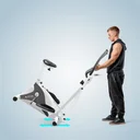 Integrated transport rollers of the AsVIVA C16 cross trainer for easy moving of the device