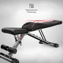 Ergonomically shaped padding on the AsVIVA weight bench WB2 for comfortable and safe training