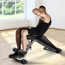 Ab workout on the decline-adjusted AsVIVA weight bench WB2 for strong abdominal muscles
