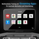 Streaming apps like Netflix and YouTube on the display of the AsVIVA Smart T18 Pro treadmill