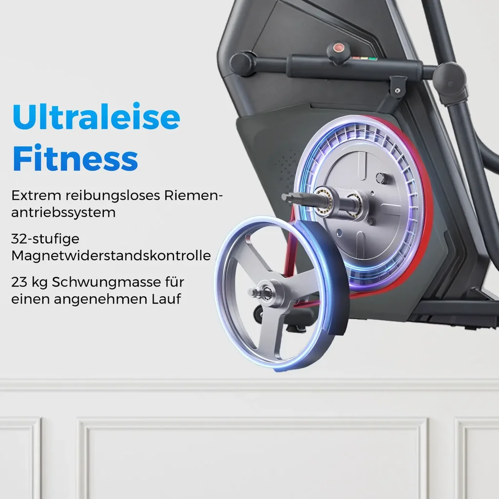 Low-maintenance belt drive of the AsVIVA ST4 stair climber for quiet operation