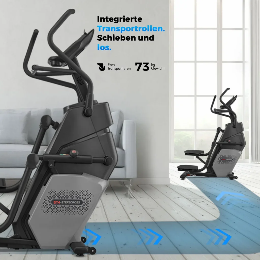 Convenient transport rollers of the AsVIVA ST4 stair climber for easy relocation