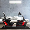 AsVIVA floor protection mat UM1 under a recumbent ergometer in the living room protects the floor from scratches