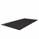 Perspective view of the unrolled AsVIVA floor protection mat UM1 in black with non-slip surface