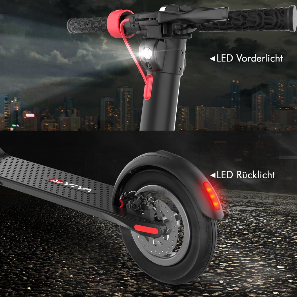 E-Scooter AsVIVA ES01 Tretroller – Beleuchtung