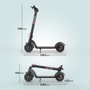 Overview of the dimensions and measurements of the AsVIVA ES01 e-scooter