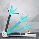 Foldable folding mechanism of the AsVIVA Walking Pad treadmill T211 for space-saving storage