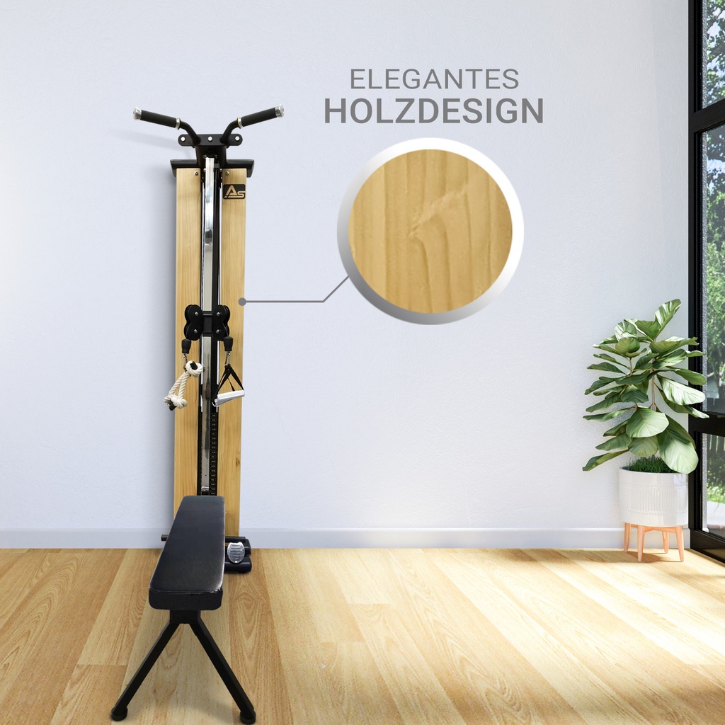Kraftstation & Kabelzugstation MG7 – Light Wood Holzdesign