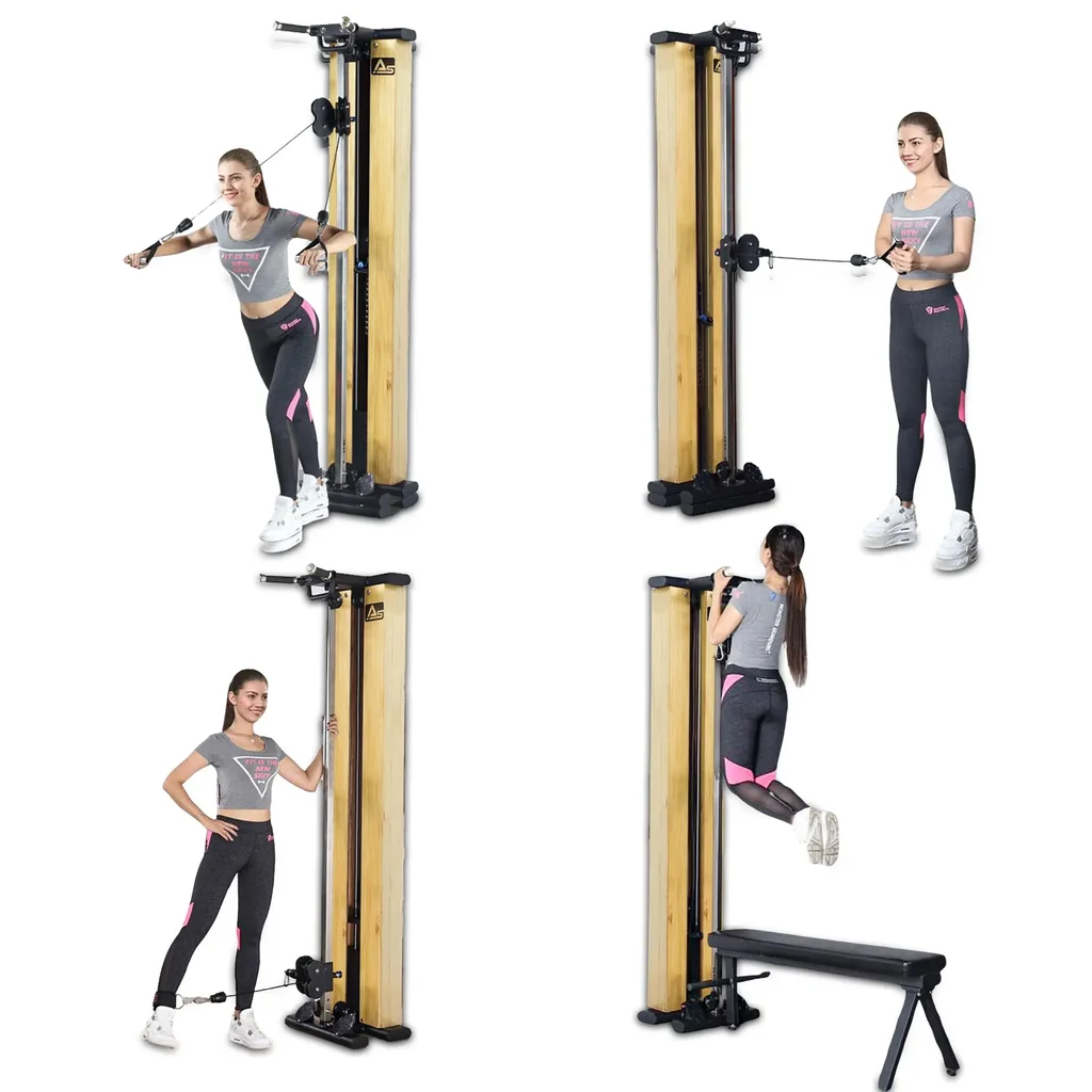 AsVIVA Home Gym & Cable Pull Station MG7 Natural - Product View