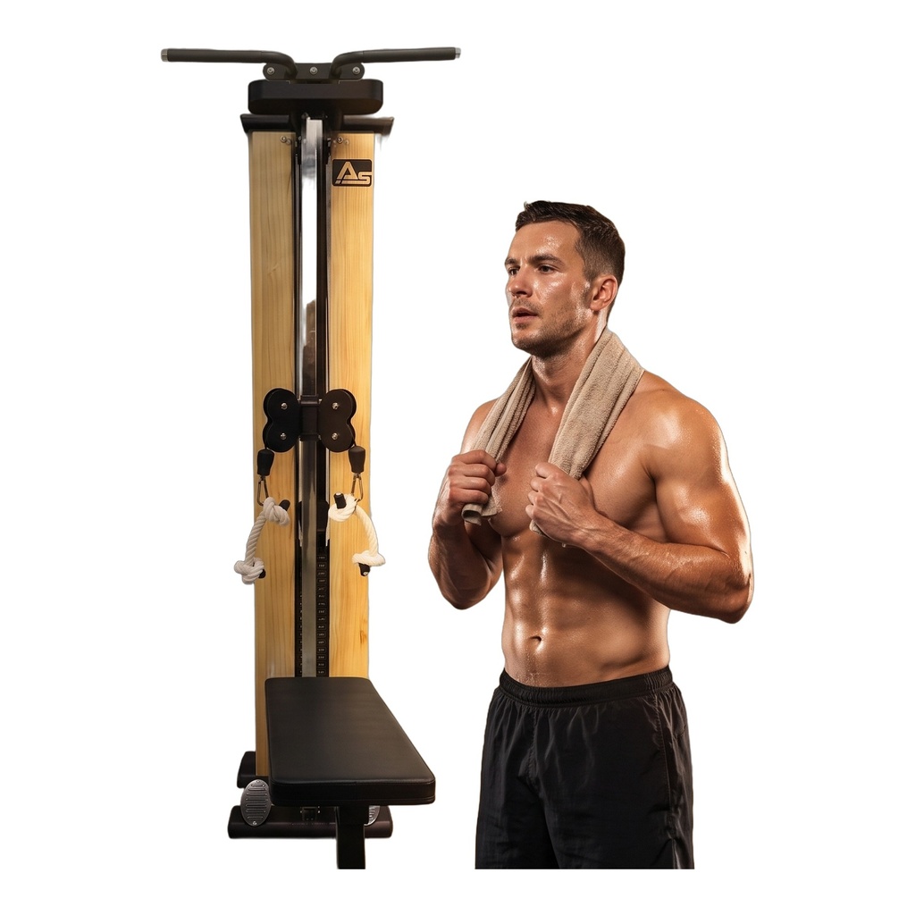 AsVIVA Home Gym & Cable Pull Station MG7 Natural - Product View